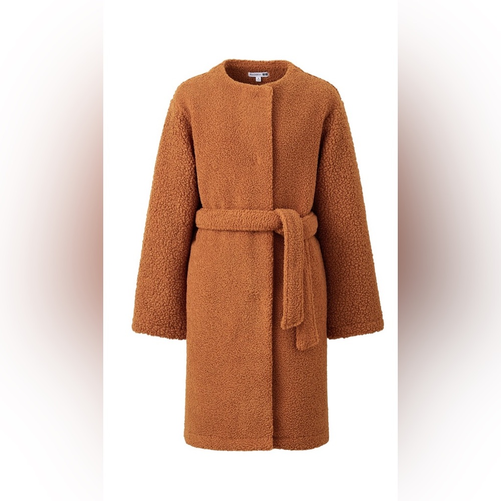 Uniqlo x JW Anderson Faux Shearling Fleece Oversized Belted Wrap Teddy Coat, M
